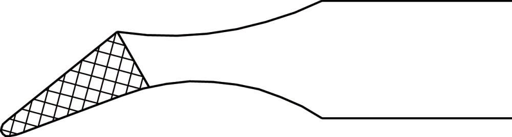 Dessin constructeur du profil des mors de la pince Aesculap DP036R
