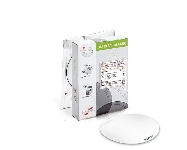 Boîte et disque CA Pro+ présentés sur la fiche fabricant SCHEU 3646